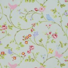 Bird trail oilcloth in seafoam