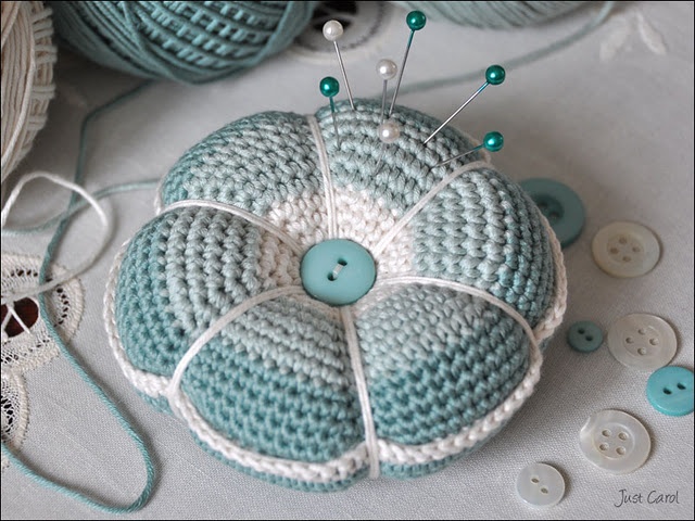 Beautiful Crochet Pin Cushion by 'Just Carol'