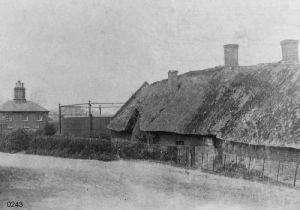 Note the gas holder adjacent to these cottages at Repton