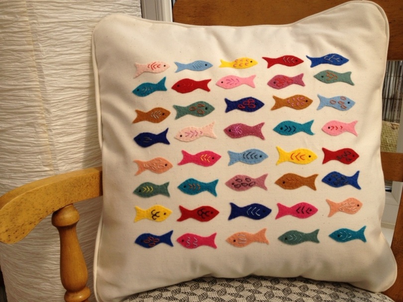 My fishy felt cushion