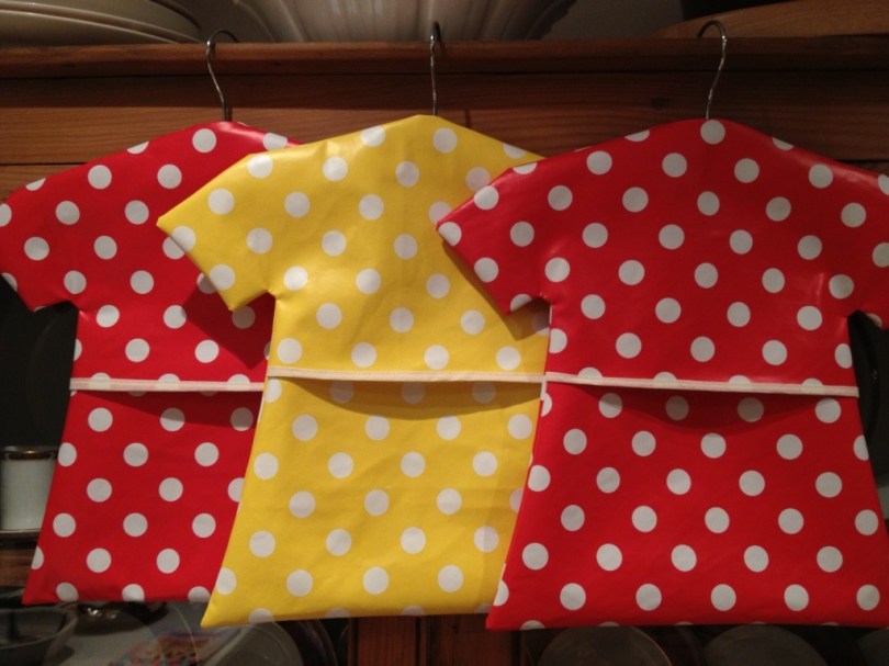 Totally spotty oil cloth peg bags