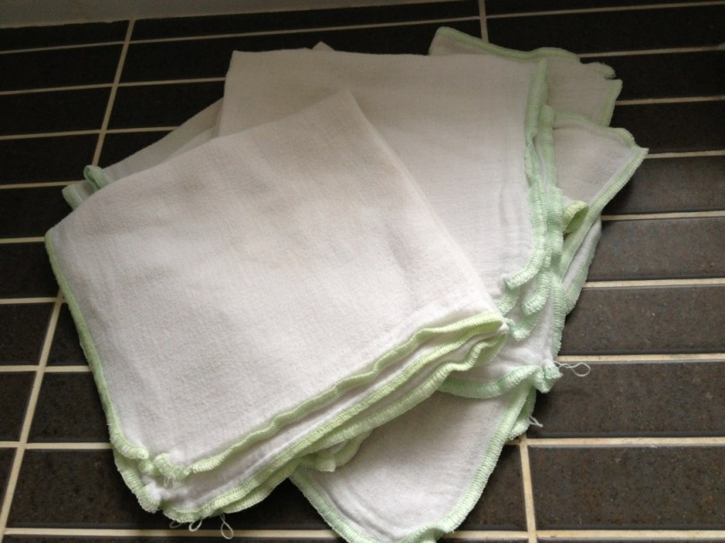 Ugly old muslin face cloths 