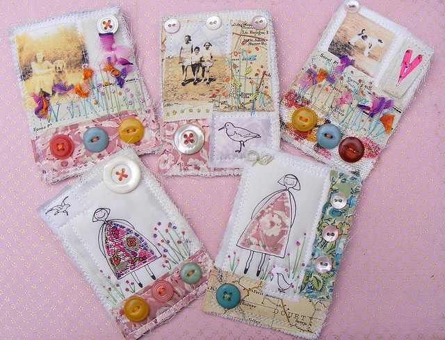 Pretty fabric atc's