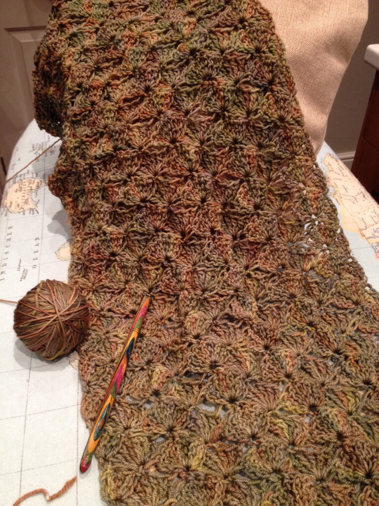 2nd crochet lace scarf in Malabrigo sock yarn
