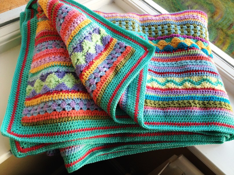 Stripy CAL blanket afghan