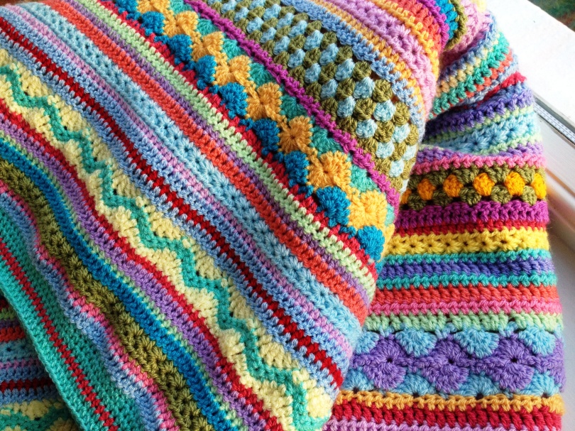 Stripy CAL blanket afghan