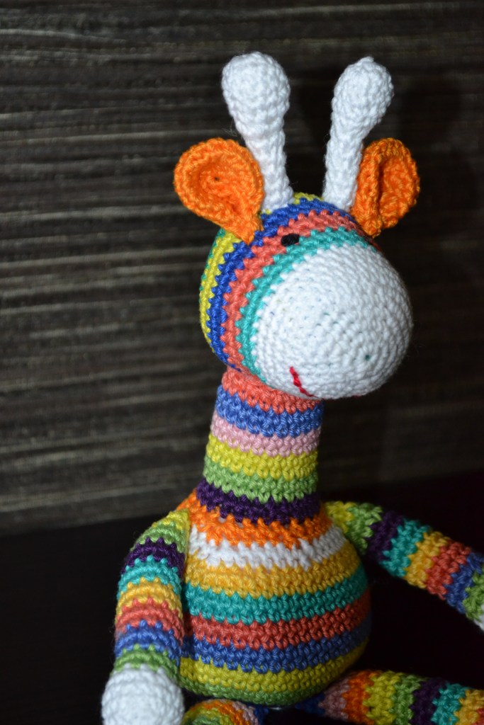 Stripy crochet giraffe