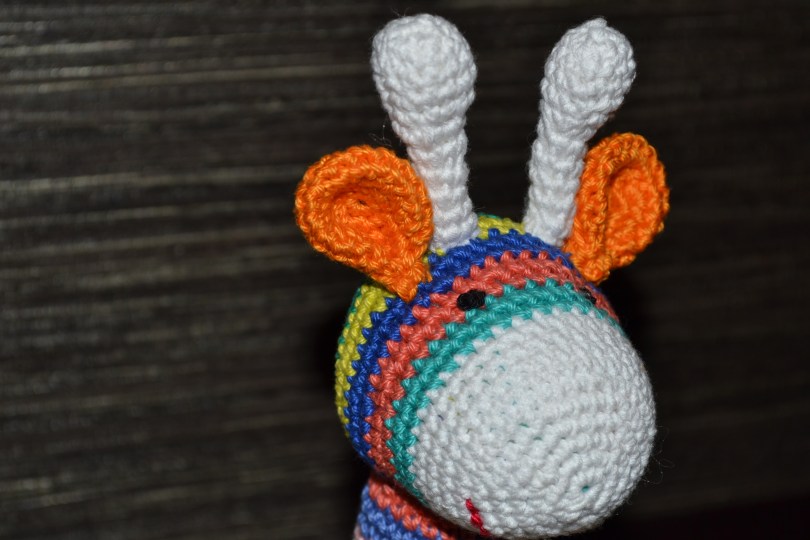 Stripy crochet giraffe