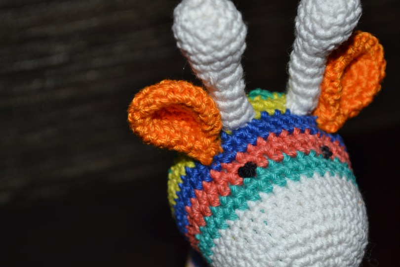 Stripy crochet giraffe