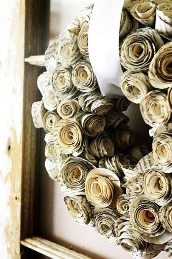 paper rose wreath