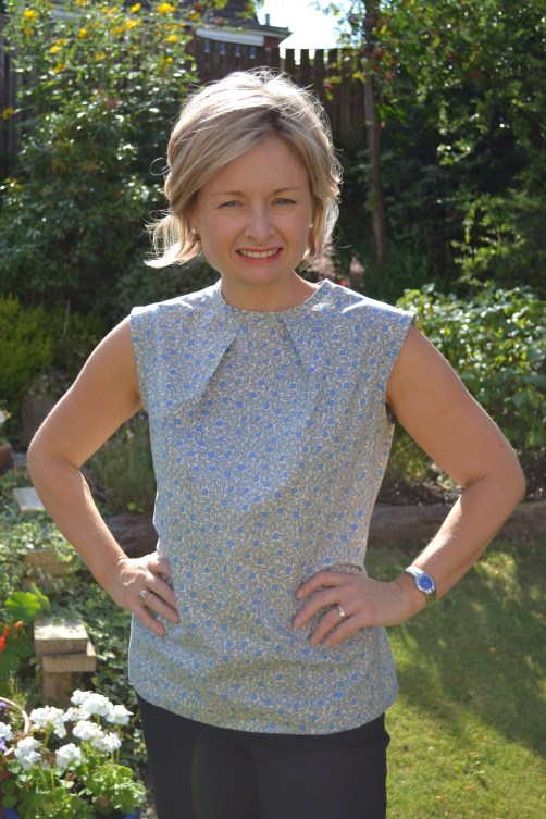 Feeling chuffed in the garden in my first top.