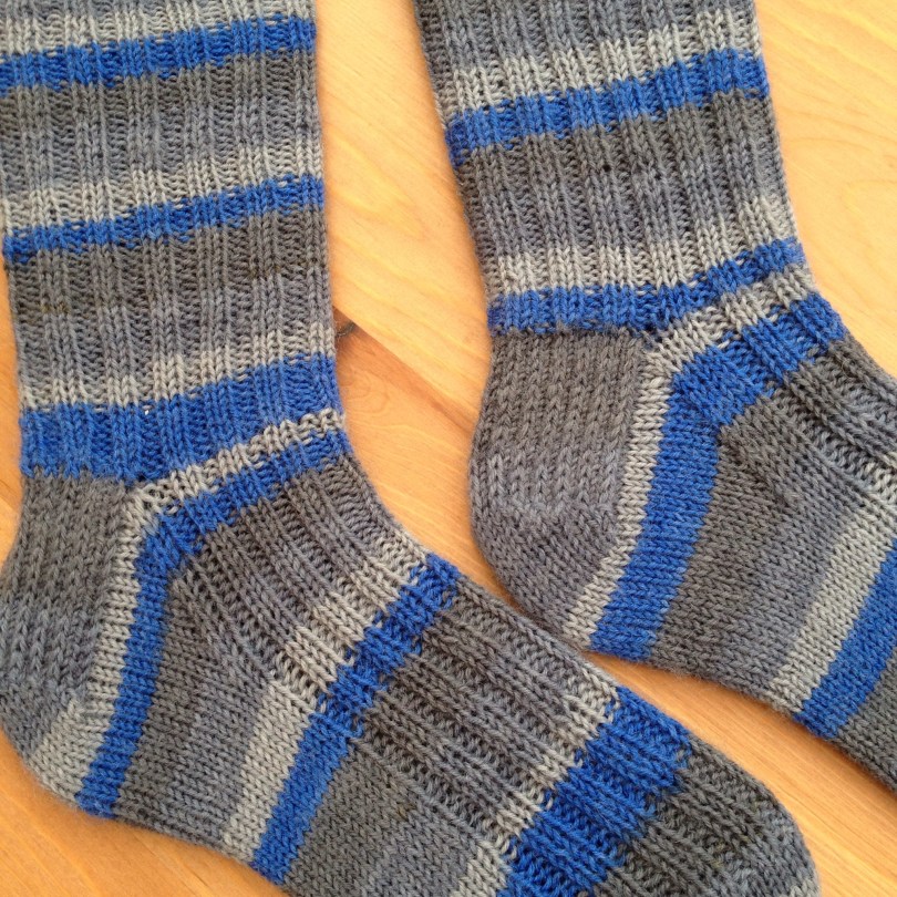 Knitted ribbed socks