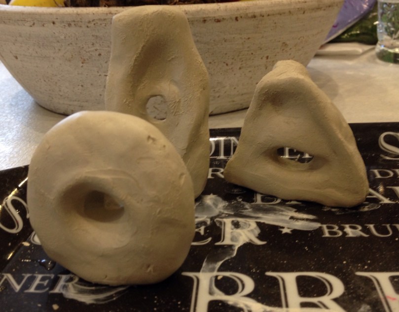 My daughter's figures inspired by Barbara Hepworth