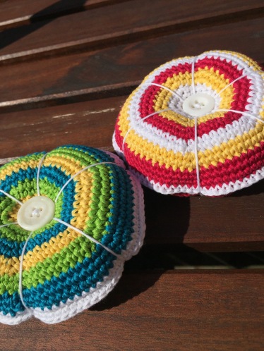 Crochet pin cushions