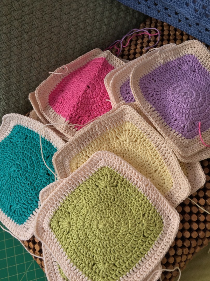 Crochet circles within squares